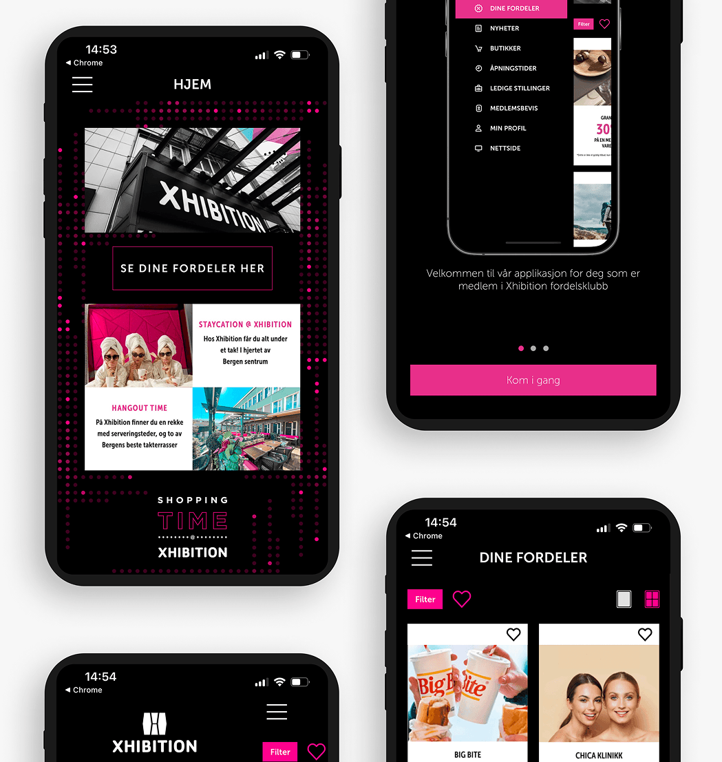 utsnitt fra kundeklubb appen